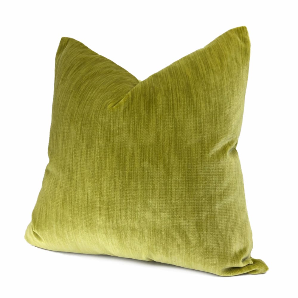Lime Chartreuse Green Strie Velvet Pillow Cover - Aloriam