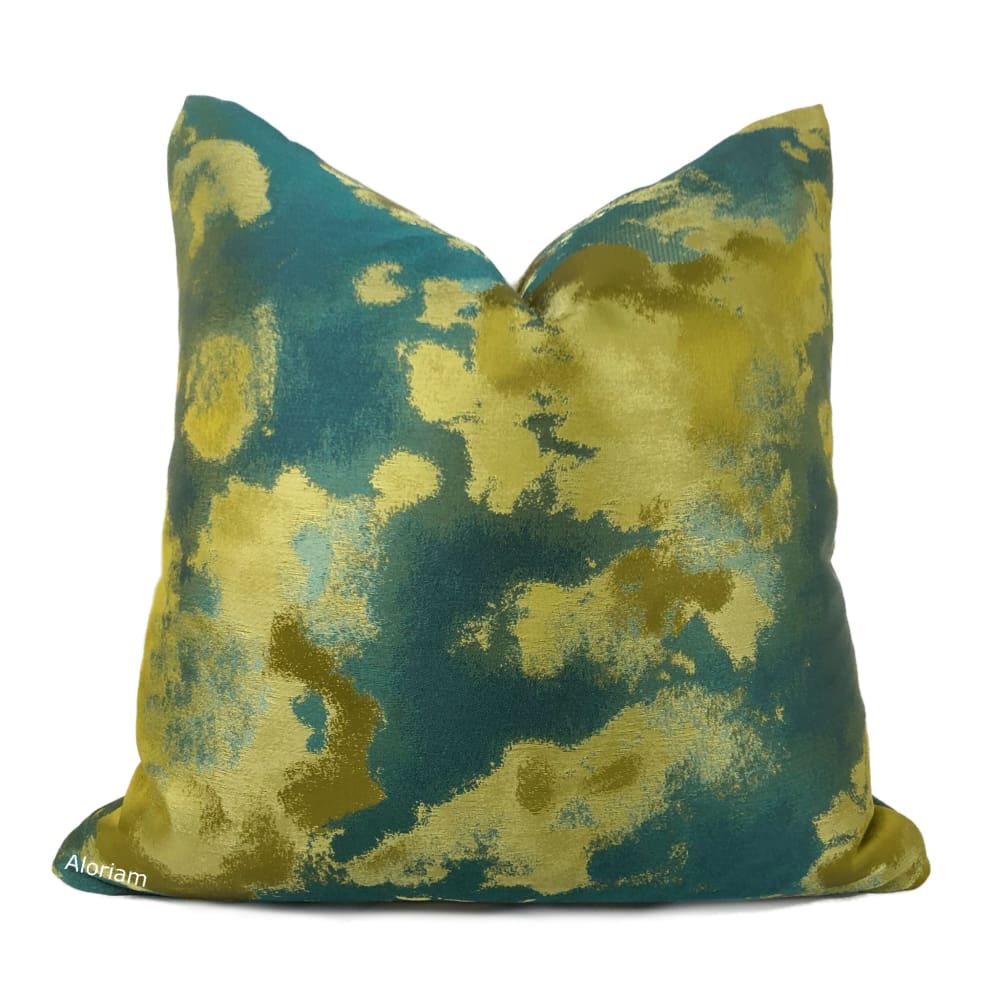 Lorenzo Green Chartreuse Abstract Tonal Pillow Cover - Aloriam