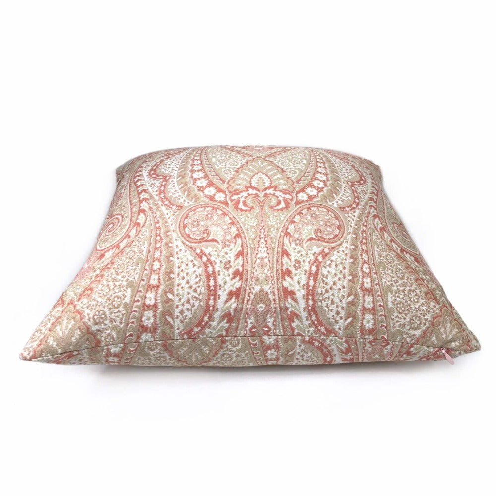Lucia Cameo Pink & Cream Paisley Pillow Cover