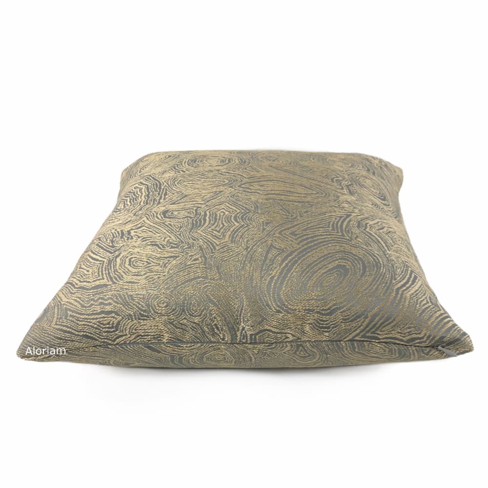 Lucian Gold Gray Agate Geology Pillow Cover - Aloriam