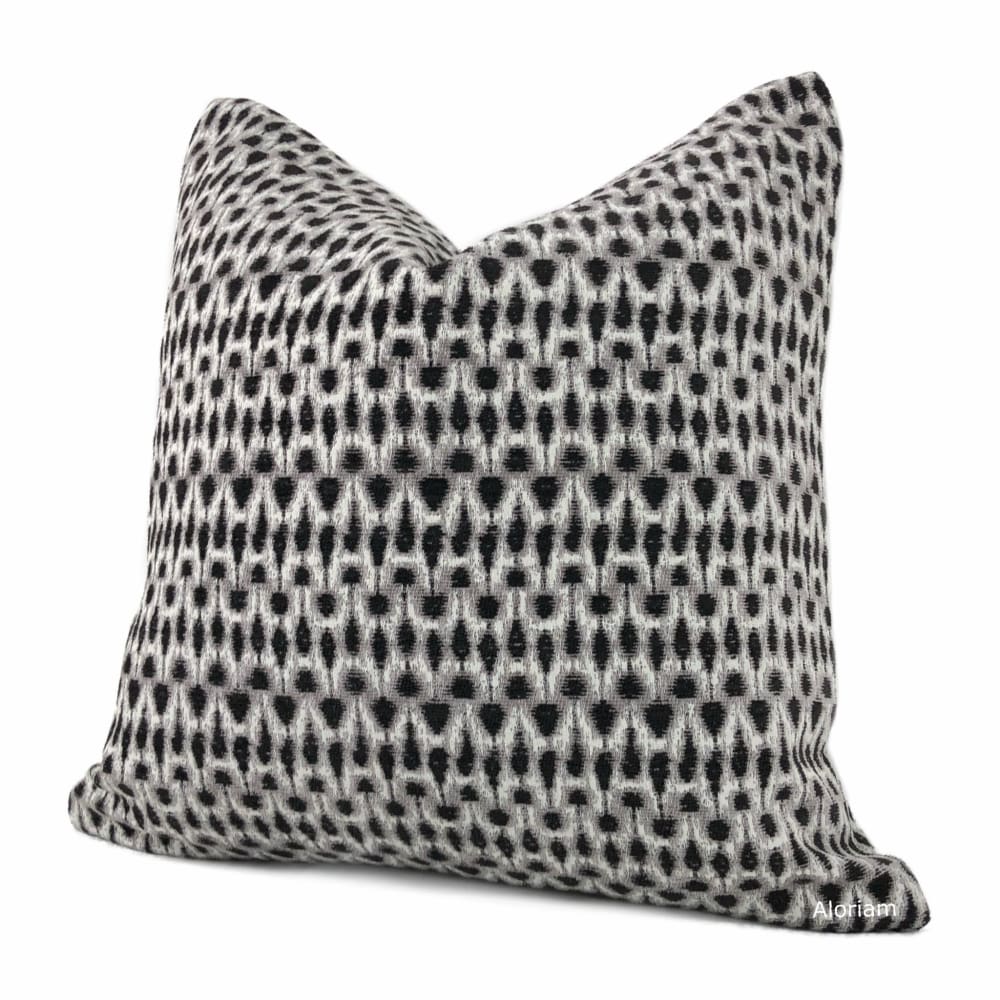 Luther Black White Dots Chenille Pillow Cover - Aloriam