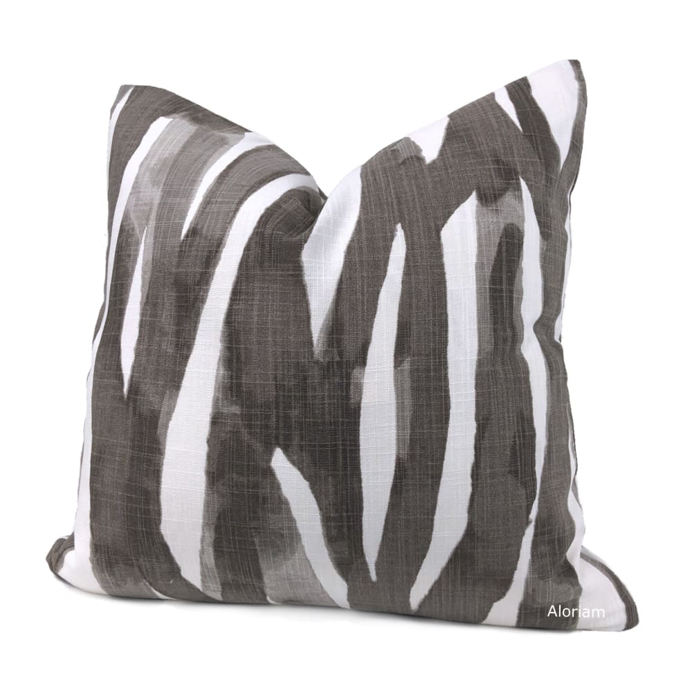 Lyra Black White Brushstrokes Pillow Cover - Aloriam