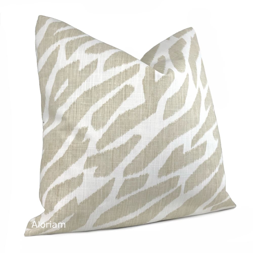 Matthias Beige White Abstract Zebra Pillow Cover - Aloriam