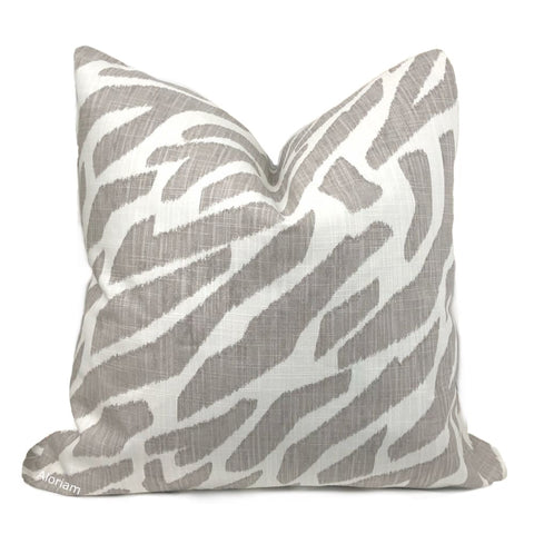 Matthias Gray White Abstract Zebra Pillow Cover - Aloriam