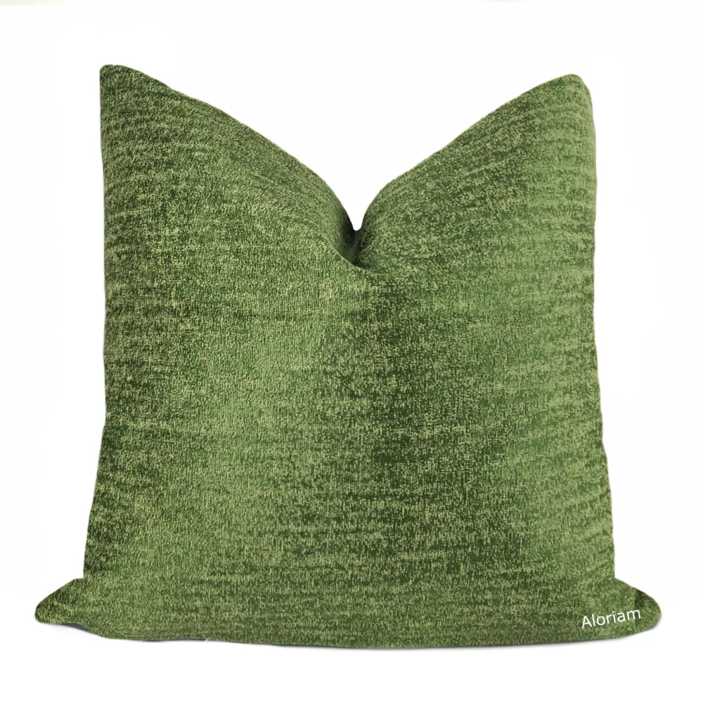 Maxwell Garden Green Two Tone Chenille Velvet Pillow Cover (Fabric