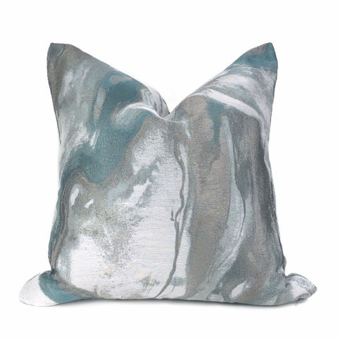 Miravel Aqua Green & Gray Abstract Pillow Cover - Aloriam