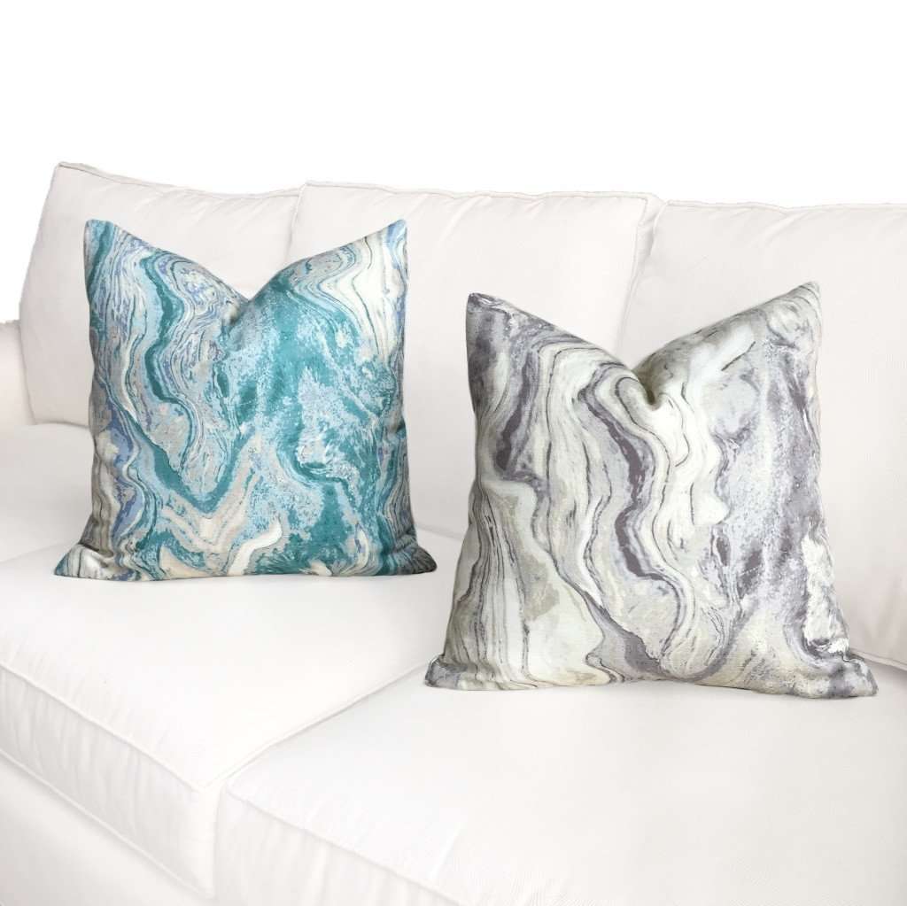 Modern Abstract Geology Gray Cream Pillow Cover by Aloriam