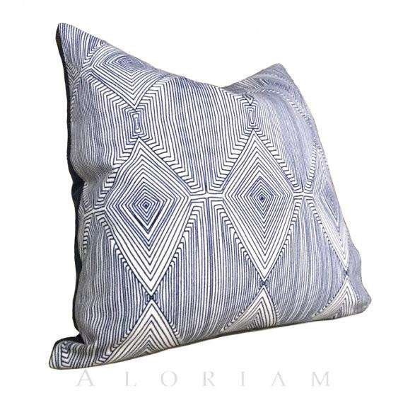 Nate Berkus Navy Blue White Geometric Diamond Pattern Pillow Cover Cushion Pillow Case Euro Sham 16x16 18x18 20x20 22x22 24x24 26x26 28x28 Lumbar Pillow 12x18 12x20 12x24 14x20 16x26 by Aloriam