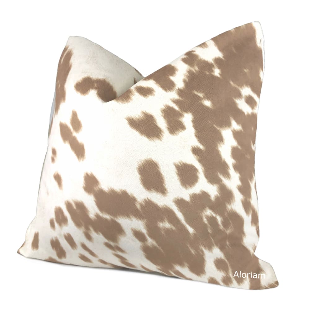 Palomino Faux Cowhide Brown Cream Pillow Cover - Aloriam