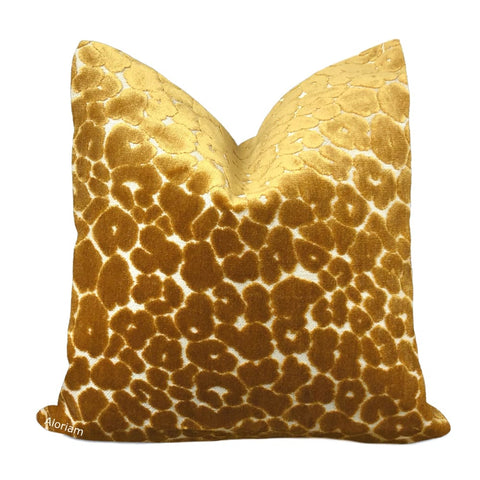 Phoebe Sahara Gold Leopard Velvet Pillow Cover - Aloriam