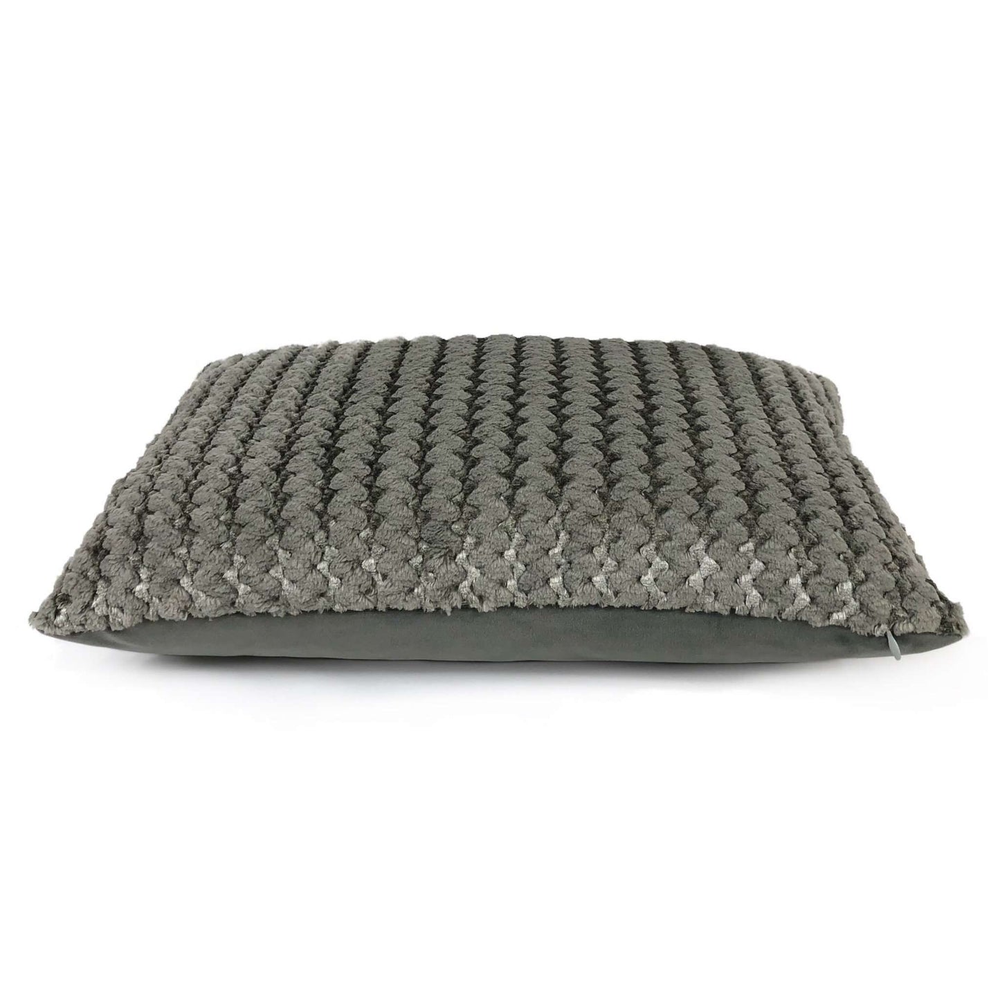 Ripley Gray & Metallic Silver Two Tone Squiggle Stripe Velvet Pillow Cover Cushion Pillow Case Euro Sham 16x16 18x18 20x20 22x22 24x24 26x26 28x28 Lumbar Pillow 12x18 12x20 12x24 14x20 16x26 by Aloriam