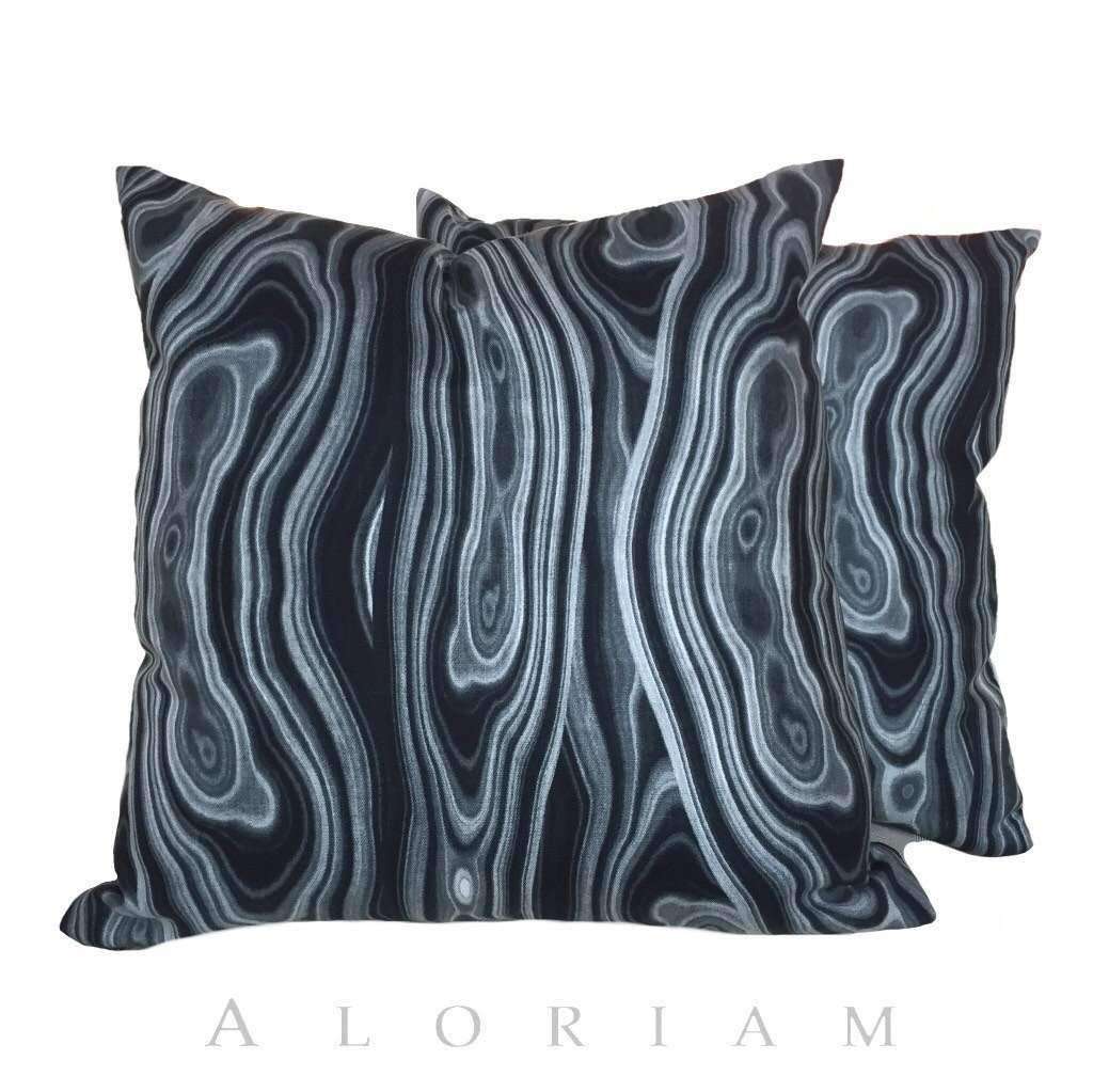 Robert Allen Malakos Abstract Geology Black Gray Pillow Cushion by Aloriam