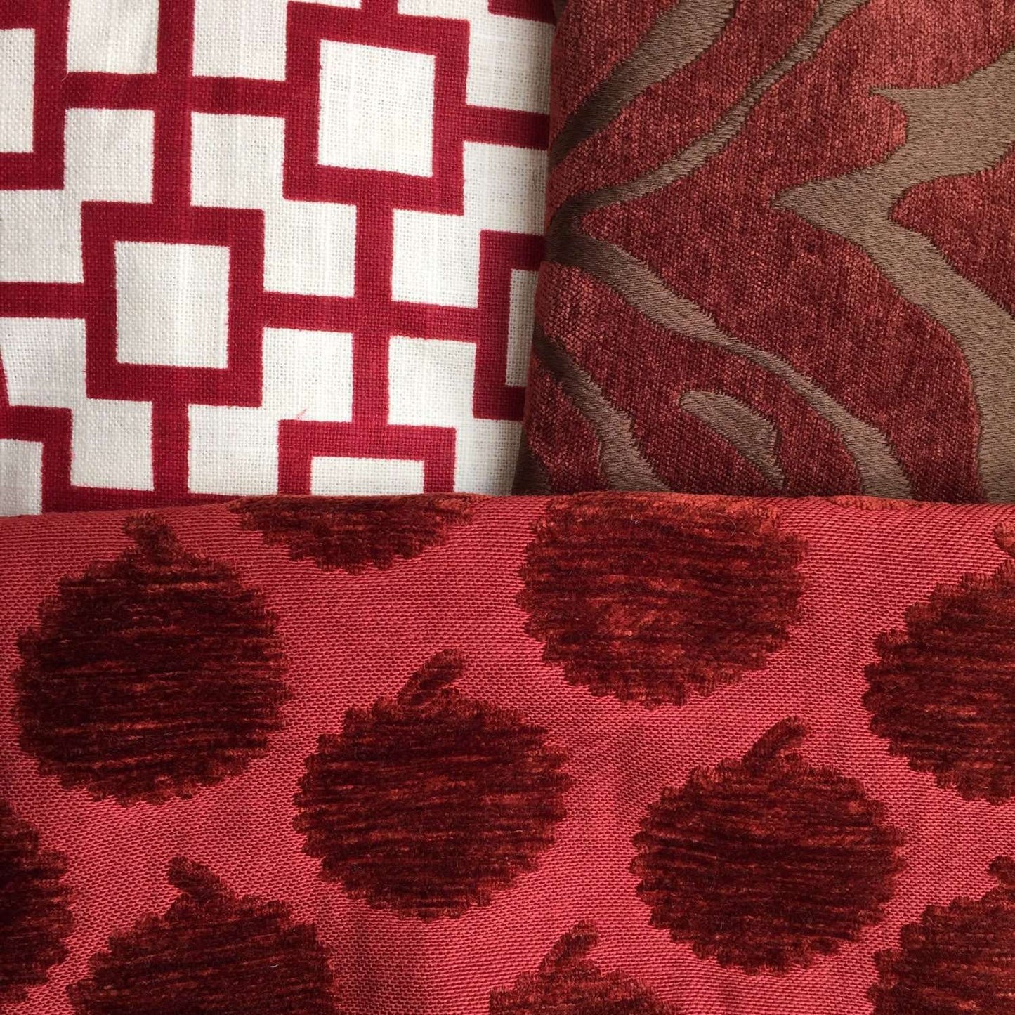 Robert Allen Cats Cradle Red White Geometric Squares Linen Pillow Cushion Cover Cushion Pillow Case Euro Sham 16x16 18x18 20x20 22x22 24x24 26x26 28x28 Lumbar Pillow 12x18 12x20 12x24 14x20 16x26 by Aloriam