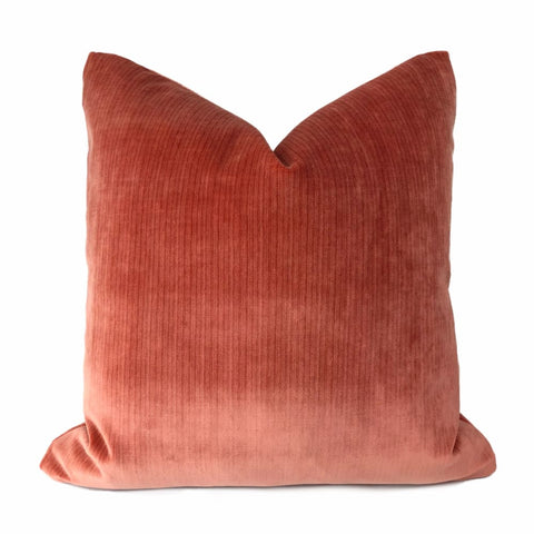 Robert Allen Coral Strie Cotton Velvet Pillow Cover - Aloriam