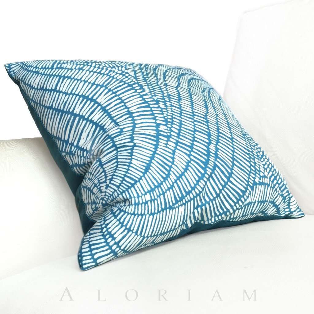Robert Allen Turquoise Teal Blue Beige Abstract Swirl Pattern Pillow Cover Cushion Pillow Case Euro Sham 16x16 18x18 20x20 22x22 24x24 26x26 28x28 Lumbar Pillow 12x18 12x20 12x24 14x20 16x26 by Aloriam