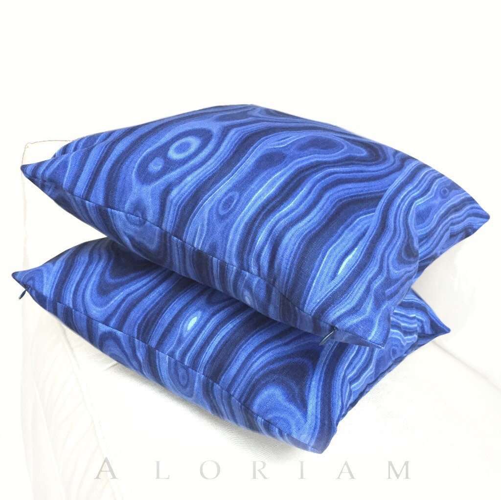 Robert Allen Ultramarine Blue Abstract Geology Pattern Decorative Throw Pillow Cover Cushion Pillow Case Euro Sham 16x16 18x18 20x20 22x22 24x24 26x26 28x28 Lumbar Pillow 12x18 12x20 12x24 14x20 16x26 by Aloriam