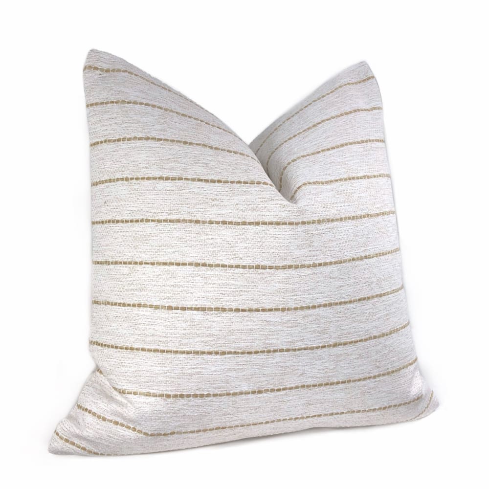 Rockwell White Beige Stripe Pillow Cover Aloriam