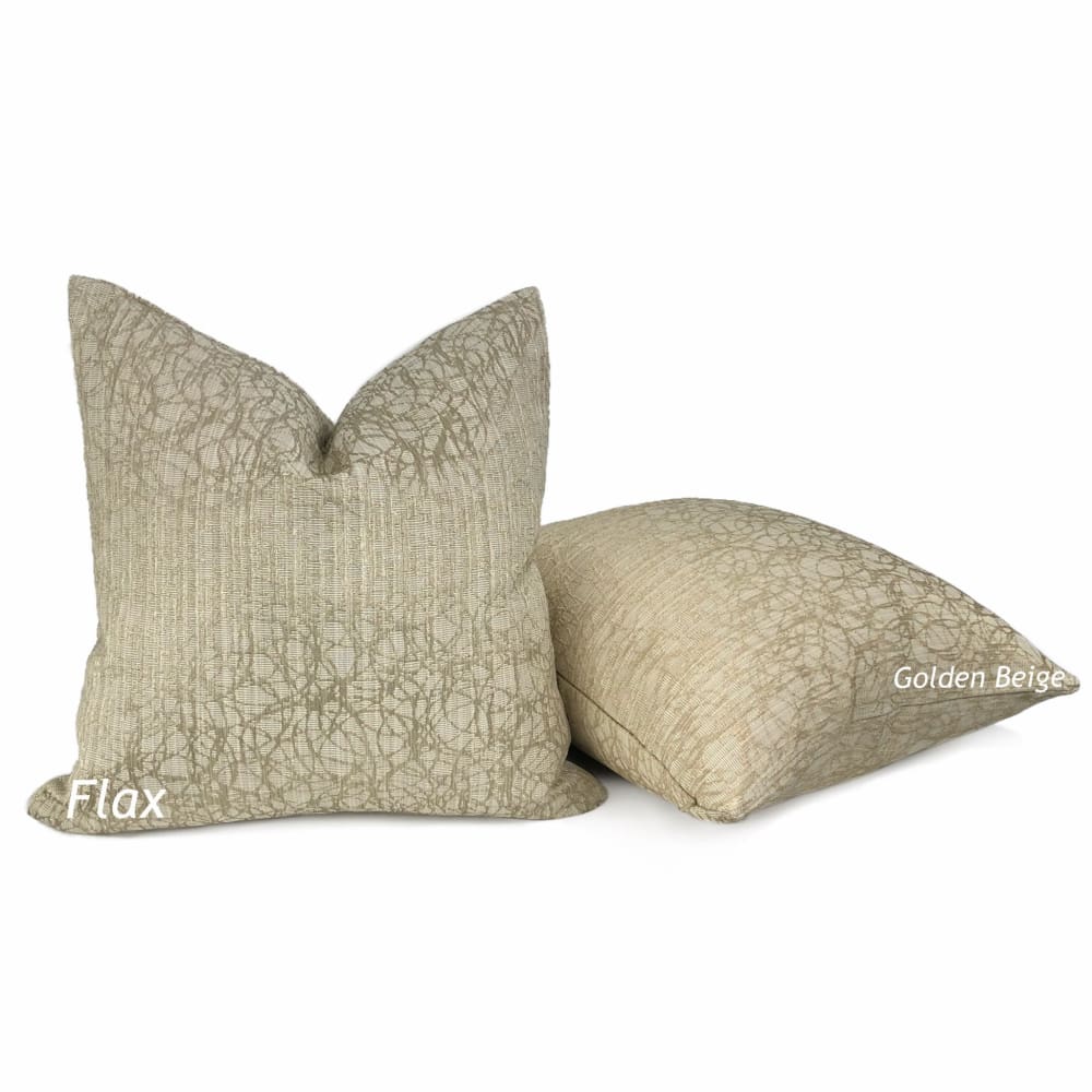 Roslyn Flax Beige Abstract Pillow Cover - Aloriam