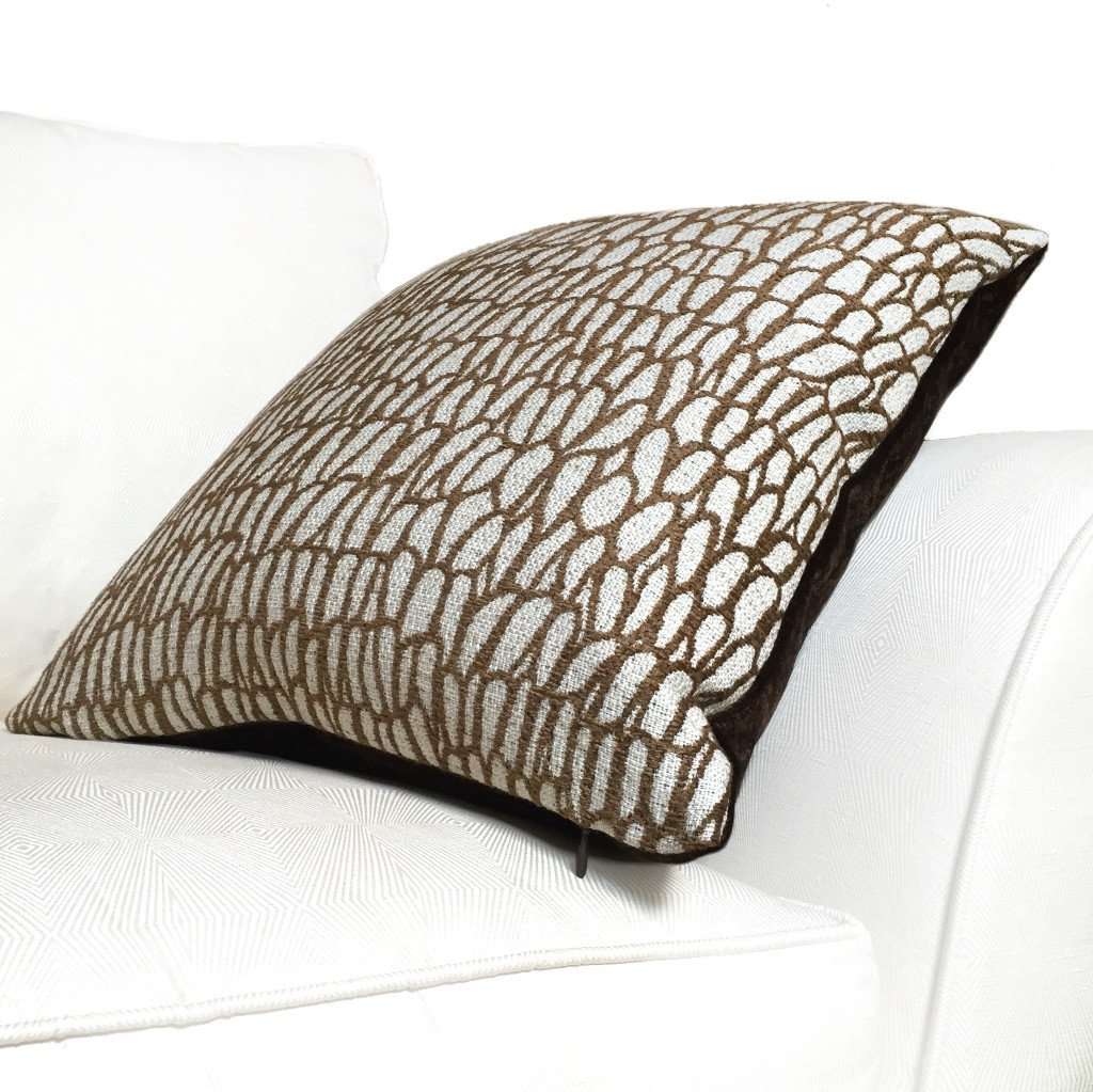 S Harris Kukui Bark Brown Abstract Ethnic Texture Pillow Cover