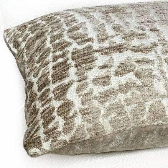 Sandy Beige Abstract Alligator Crocodile Pattern Texture Chenille Velv
