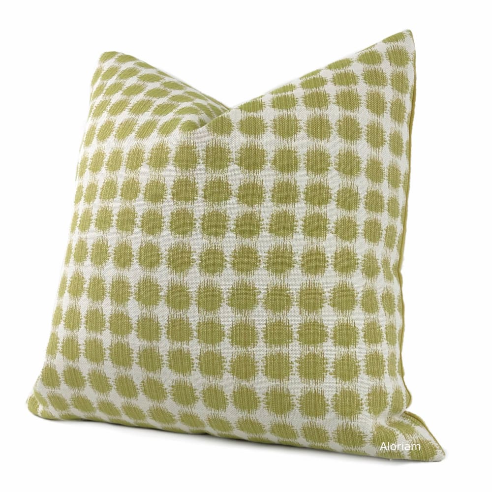 Setro Lemongrass Green Dots on Cream Pillow Cover - Aloriam