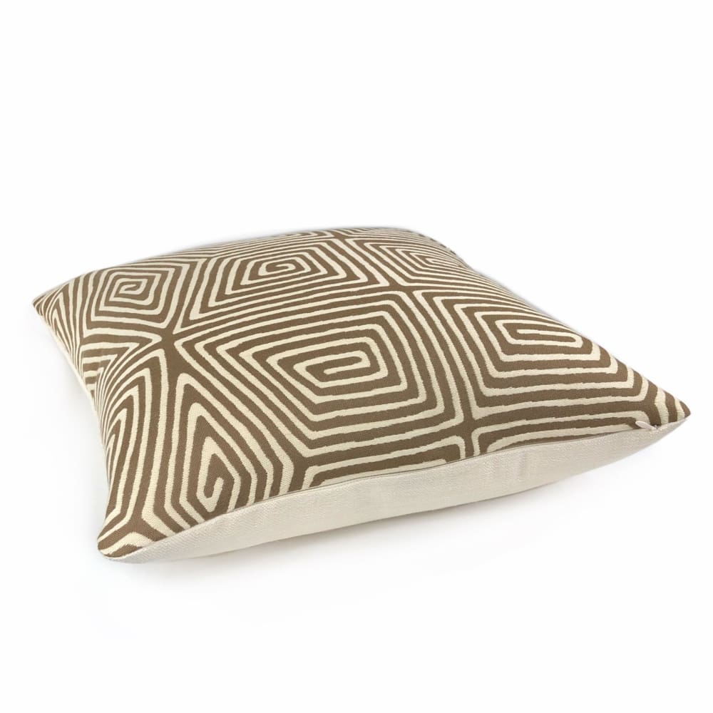 Shelby Brown Ivory Stylized Tortoise Shell Maze Pillow Cover - Aloriam
