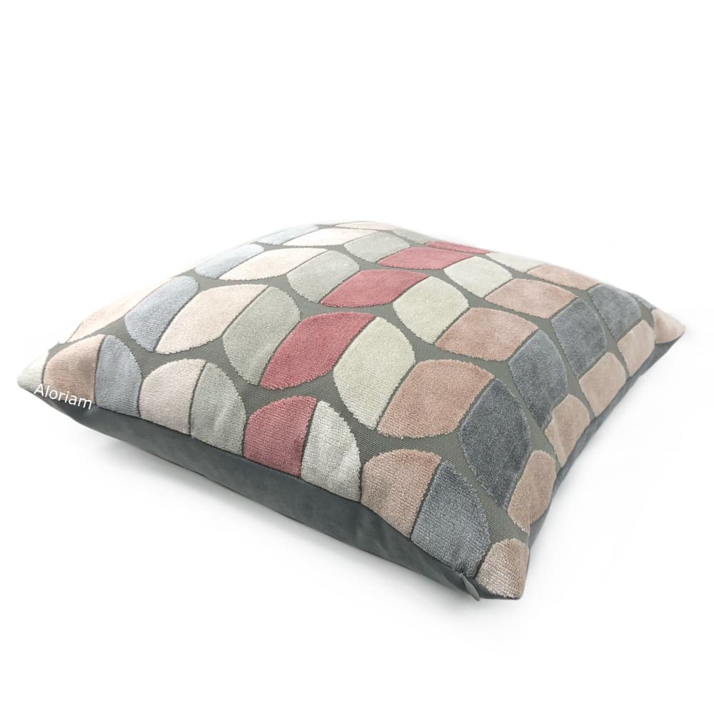 Sheridan Pink Gray Cream Velvet Pillow Cover - Aloriam