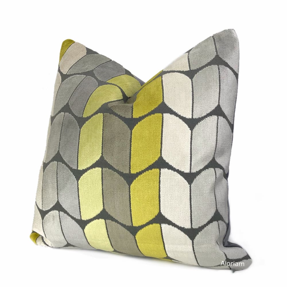 Sheridan Yellow Gray Velvet Pillow Cover - Aloriam