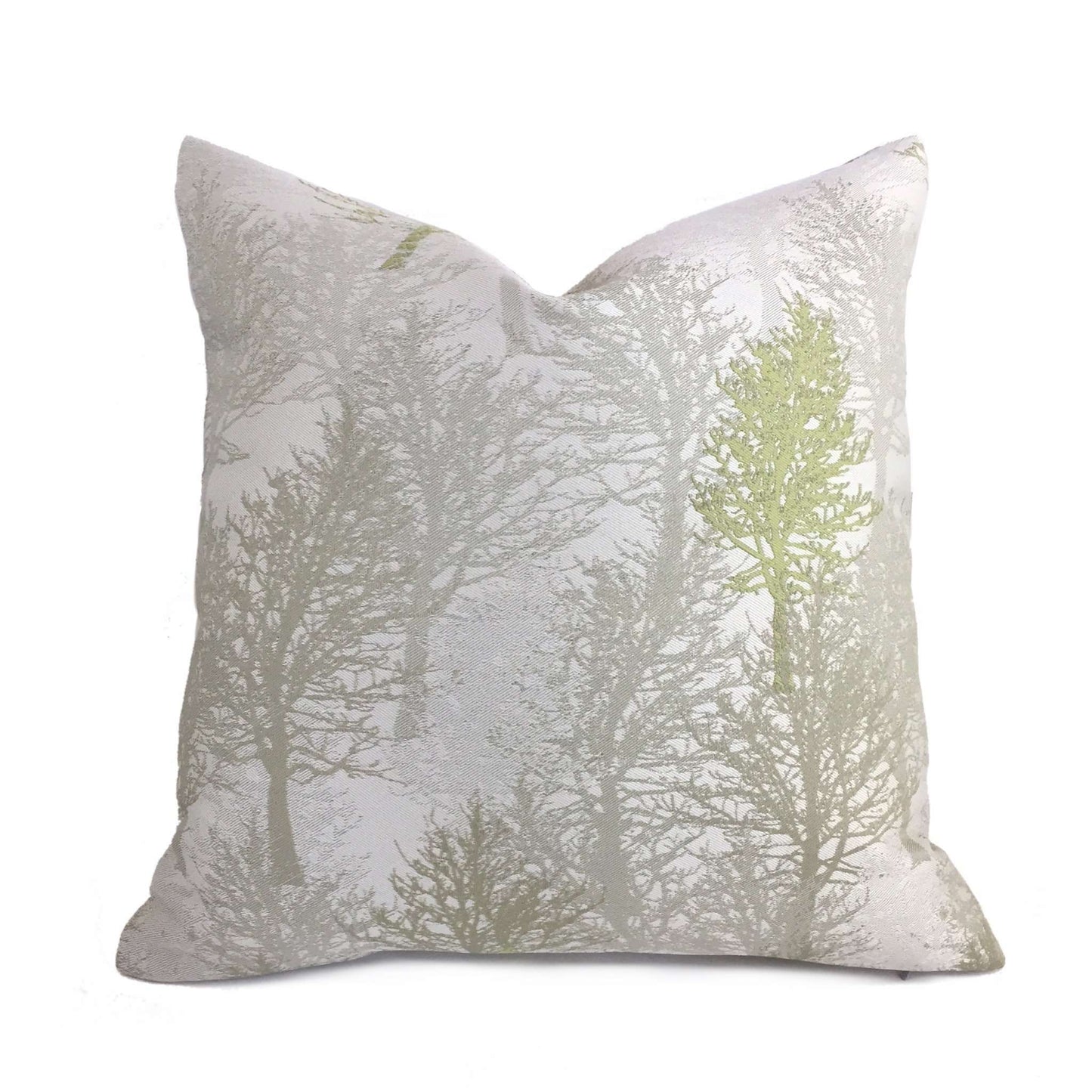 Silvery Gray Green Forest Trees Pillow Cover Cushion Pillow Case Euro Sham 16x16 18x18 20x20 22x22 24x24 26x26 28x28 Lumbar Pillow 12x18 12x20 12x24 14x20 16x26 by Aloriam