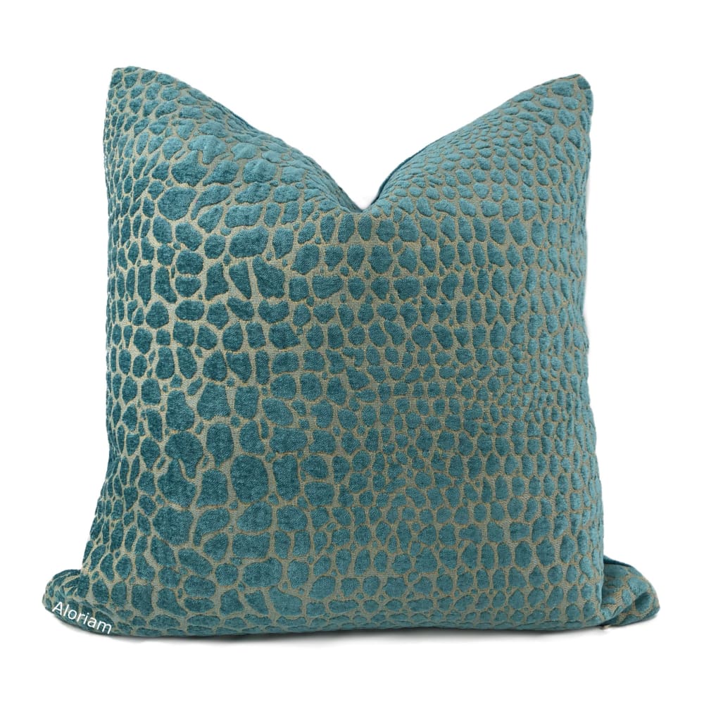 Sobek Turquoise Crocodile Chenille Pillow Cover – Aloriam