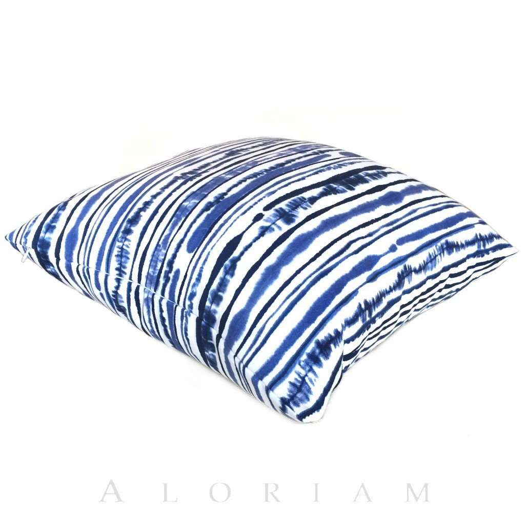 Suburban Home Abstract Lines Blue White Stripes Cotton Print Pillow Cover Cushion Pillow Case Euro Sham 16x16 18x18 20x20 22x22 24x24 26x26 28x28 Lumbar Pillow 12x18 12x20 12x24 14x20 16x26 by Aloriam