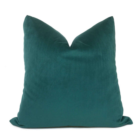 Teal Green Libretto Velvet Pillow Cover