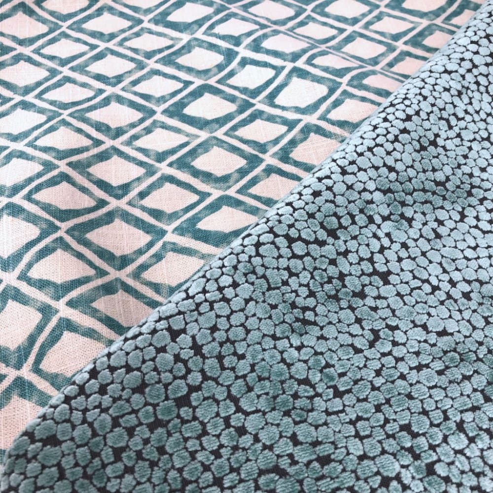 Torino Aqua Diamond Geometric Print Pillow Cover - Aloriam