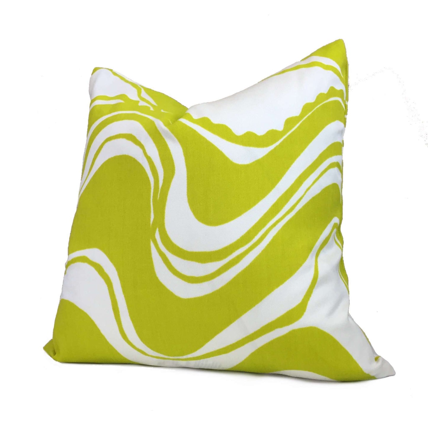 Trina Turk Schumacher Carmel Coastline Sulfur Citron Yellow White Indoor Outdoor Pillow Cover by Aloriam