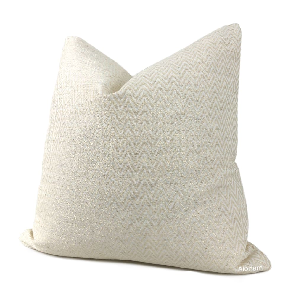 Van Ness Cream Petite Chevron Pillow Cover - Aloriam