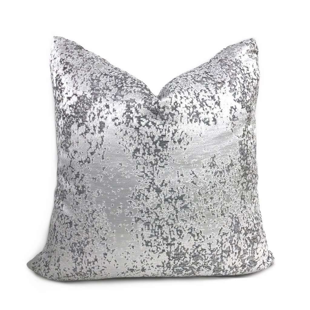 CLEARANCE) Volta Silver Gray Metallic Quartz Texture Pillow