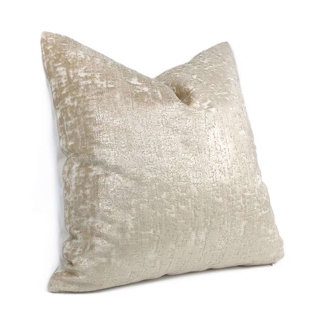 Zazie Luxe Light Champagne Gold Velvet Pillow Cover Cushion Pillow Case Euro Sham 16x16 18x18 20x20 22x22 24x24 26x26 28x28 Lumbar Pillow 12x18 12x20 12x24 14x20 16x26 by Aloriam