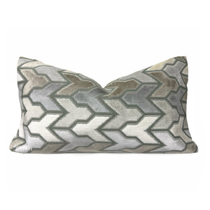 Brookhaven Arrow Geometric Brown Taupe Gray Cream Velvet Pillow Cover