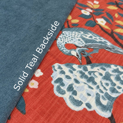 (CLEARANCE) Robert Allen Dwell Studo Plume Redux Persimmon Peacock Pillow Cover