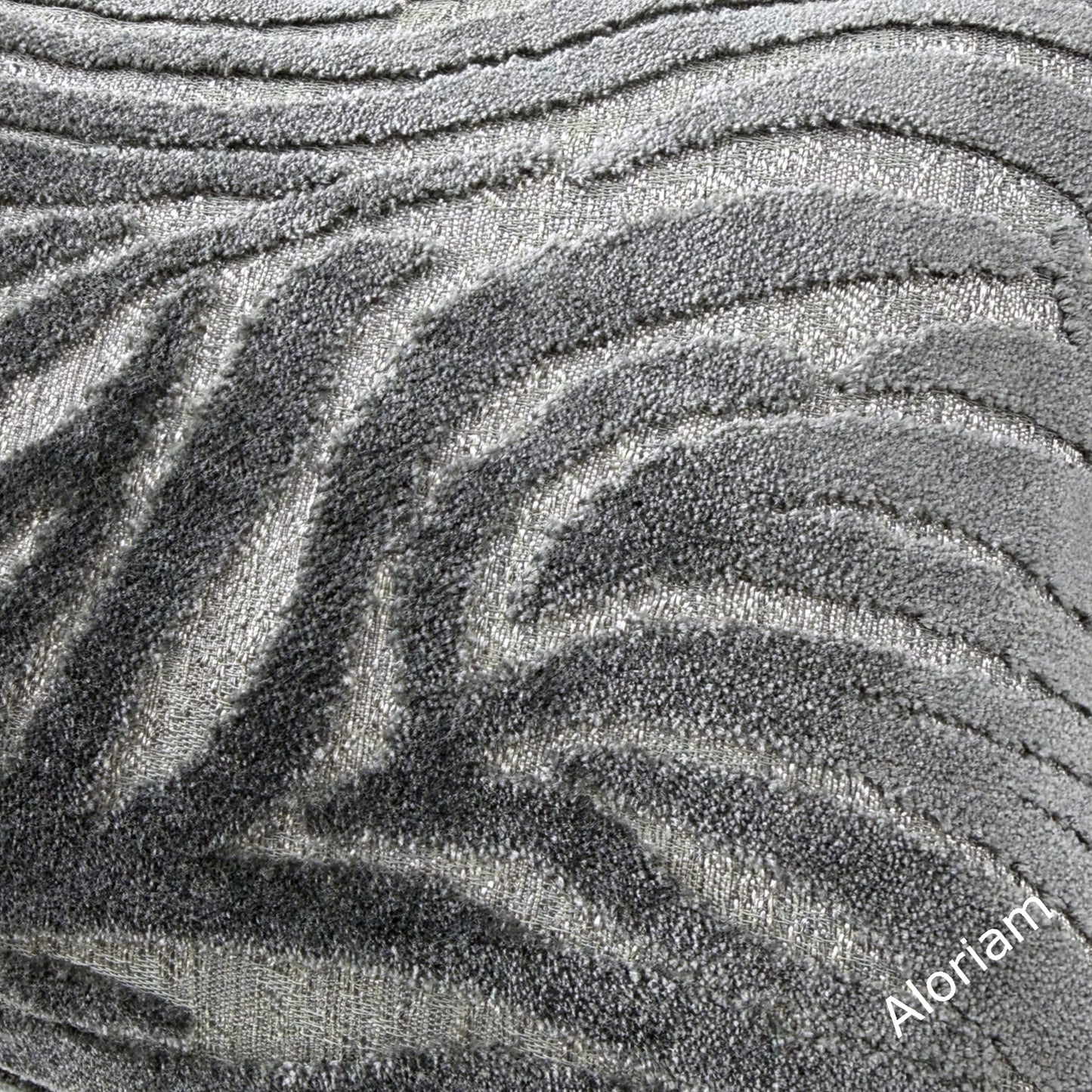 Alden Gray Abstract Cut Velvet Pillow Cover By Aloriam 