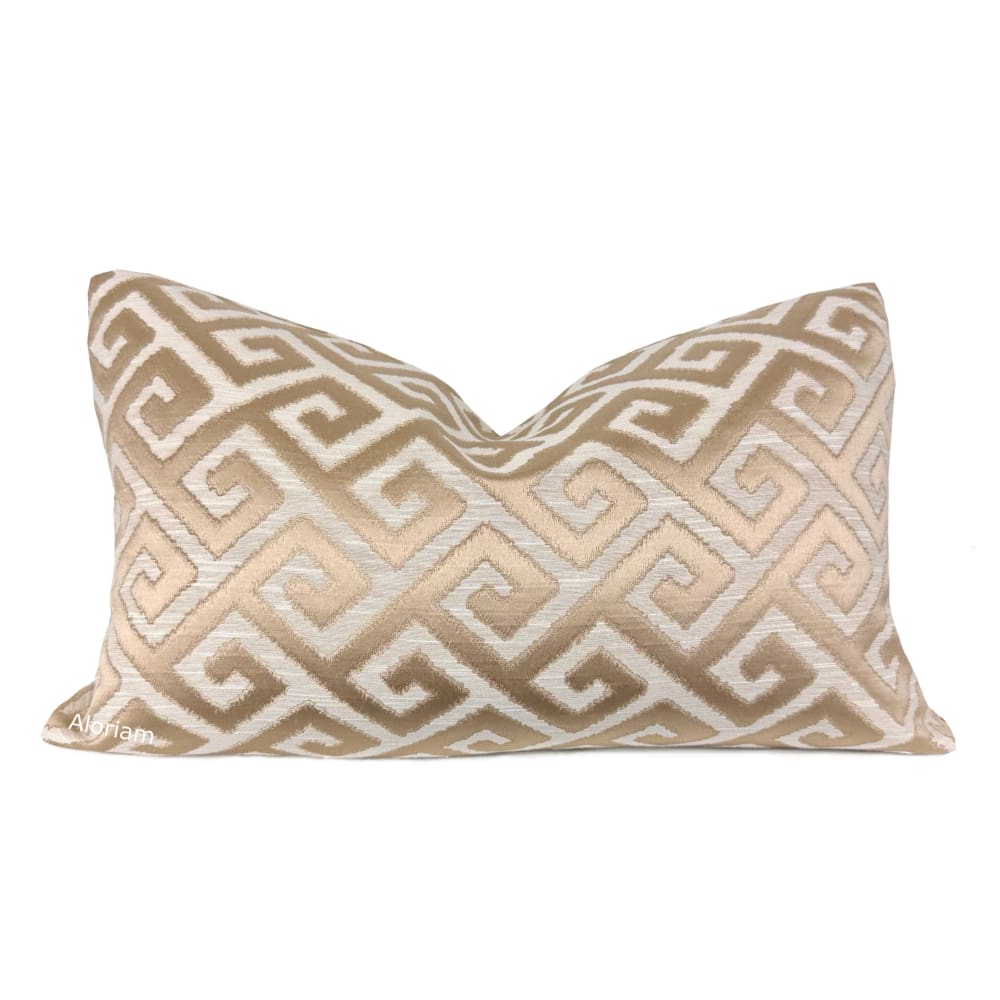 Apollo II Light Cafe Brown Greek Key Pillow Cover - Aloriam