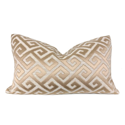 Apollo II Light Cafe Brown Greek Key Pillow Cover - Aloriam