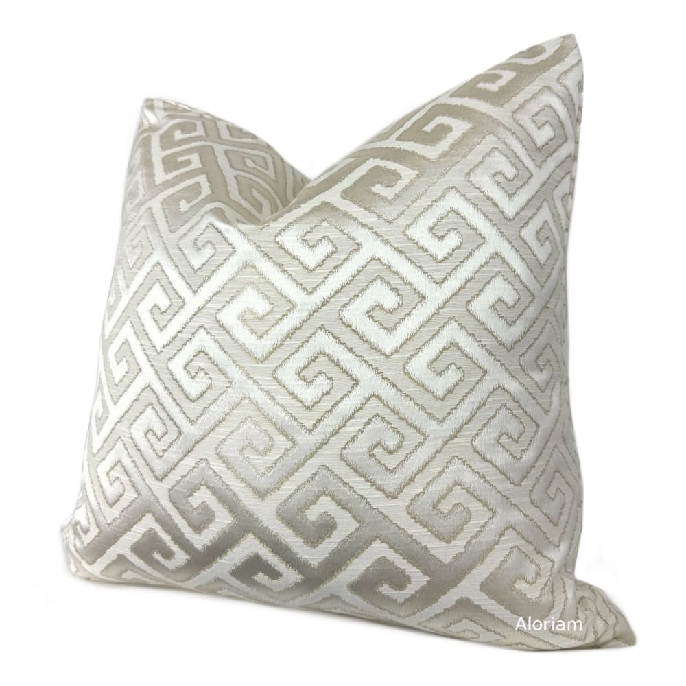 Apollo III Pearl Greek Key Pillow Cover - Aloriam