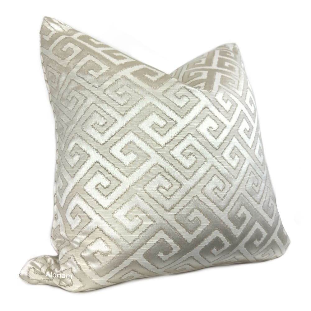 Apollo III Pearl Greek Key Pillow Cover - Aloriam