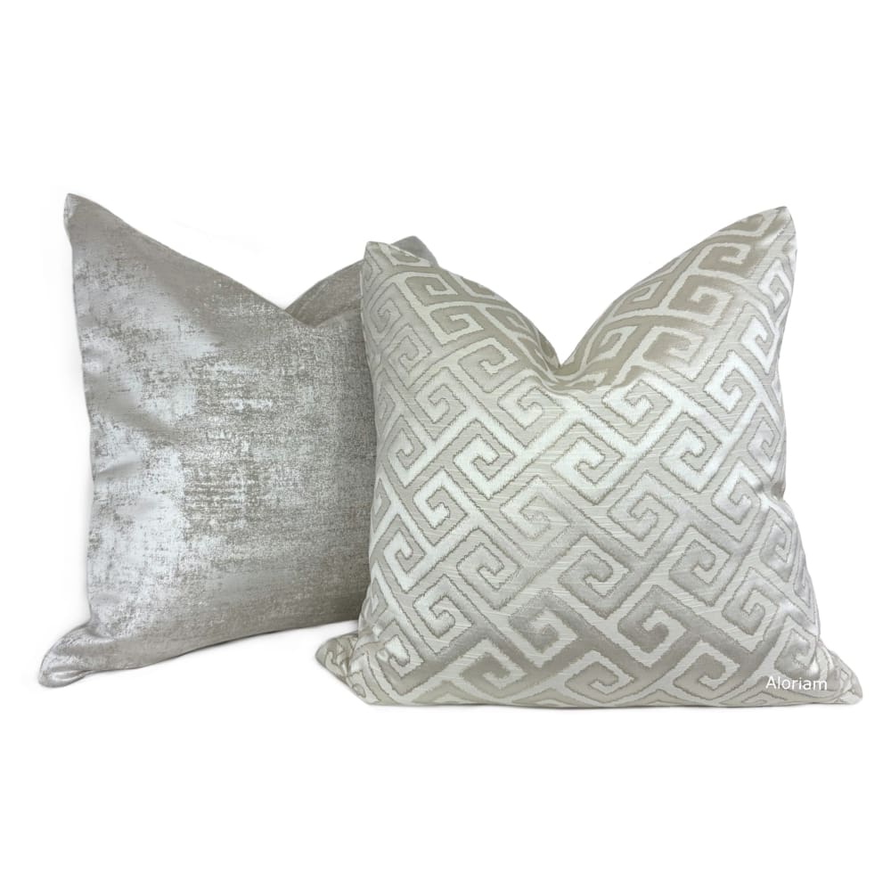 Apollo III Pearl Greek Key Pillow Cover - Aloriam