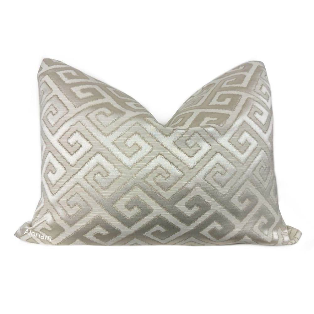 Apollo III Pearl Greek Key Pillow Cover - Aloriam