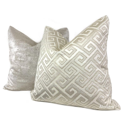 Apollo III Pearl Greek Key Pillow Cover - Aloriam