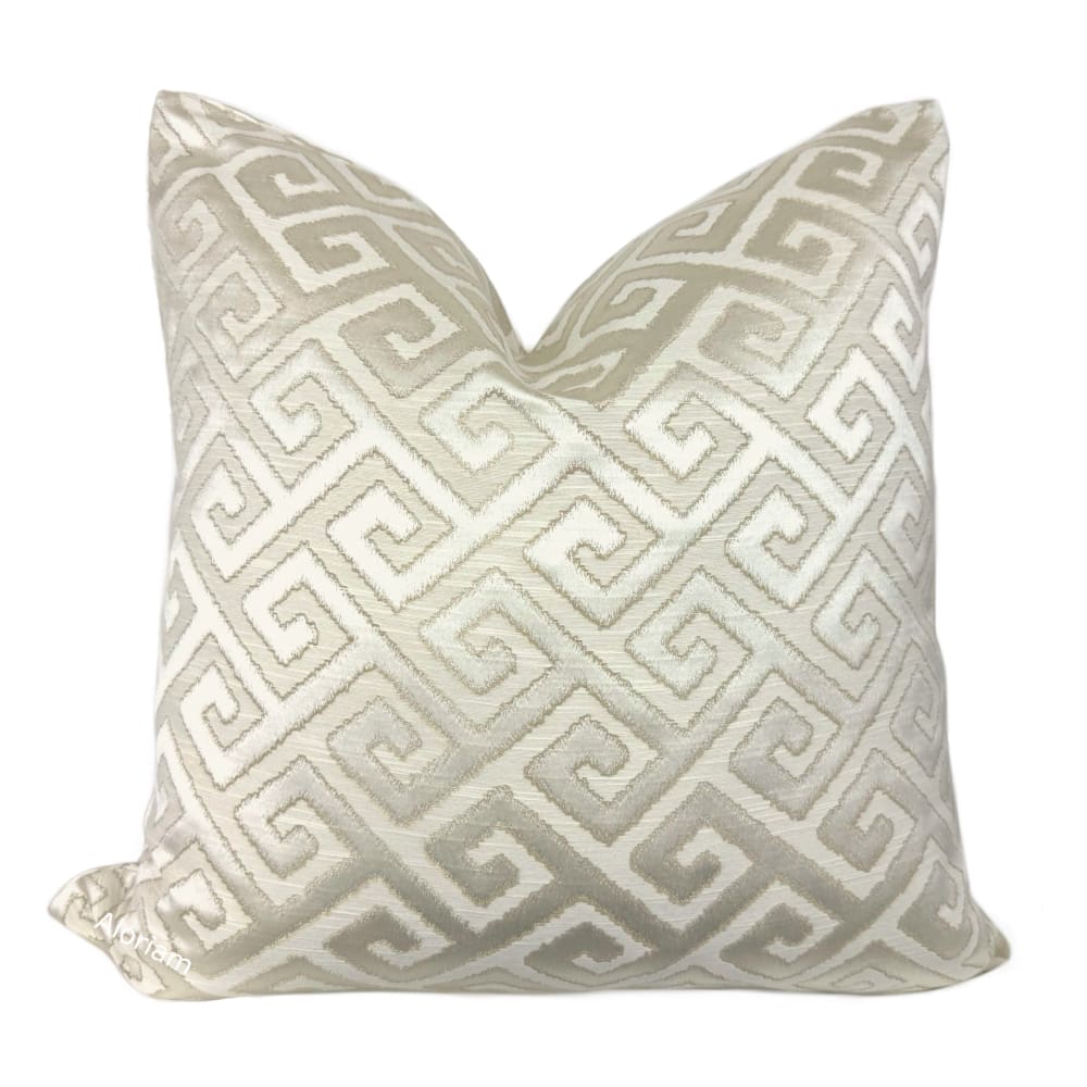 Apollo III Pearl Greek Key Pillow Cover - Aloriam