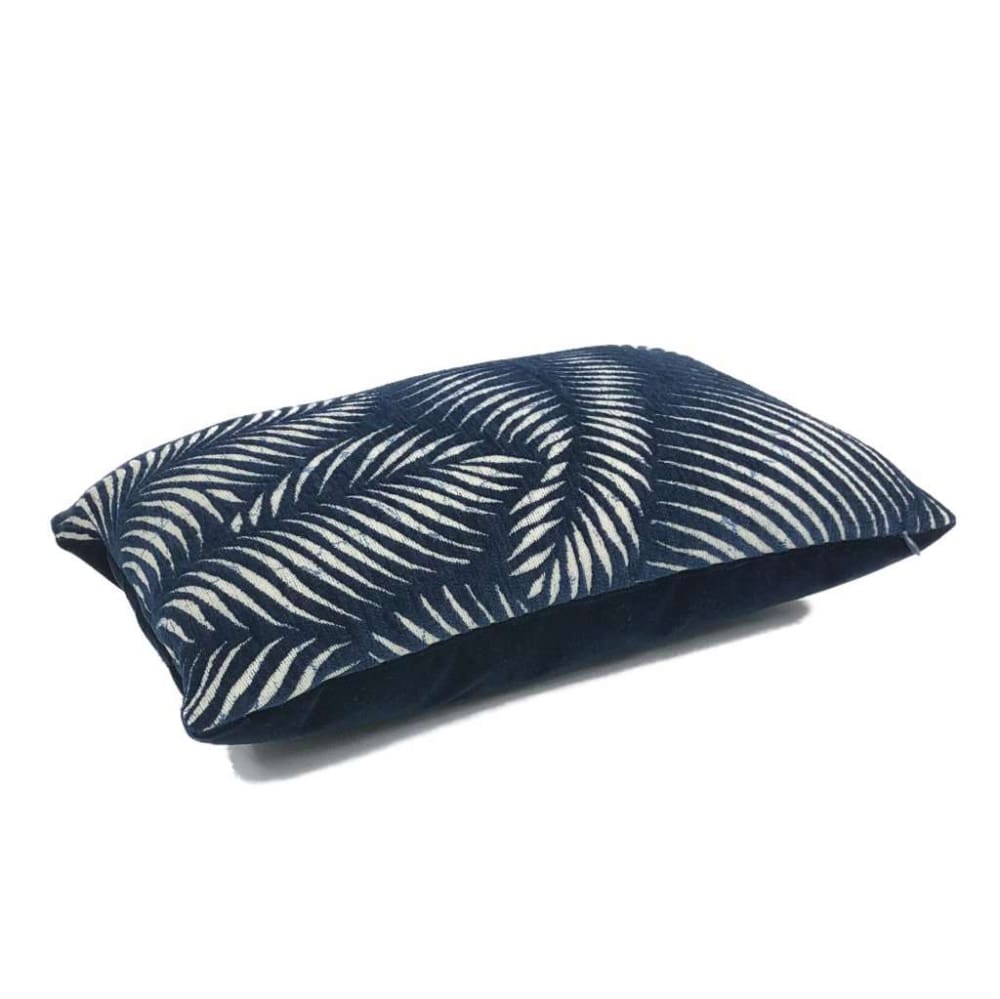 Arcadia Navy Blue Botanical Ferns Chenille Pillow Cover Cushion Pillow Case Euro Sham 16x16 18x18 20x20 22x22 24x24 26x26 28x28 Lumbar Pillow 12x18 12x20 12x24 14x20 16x26 by Aloriam
