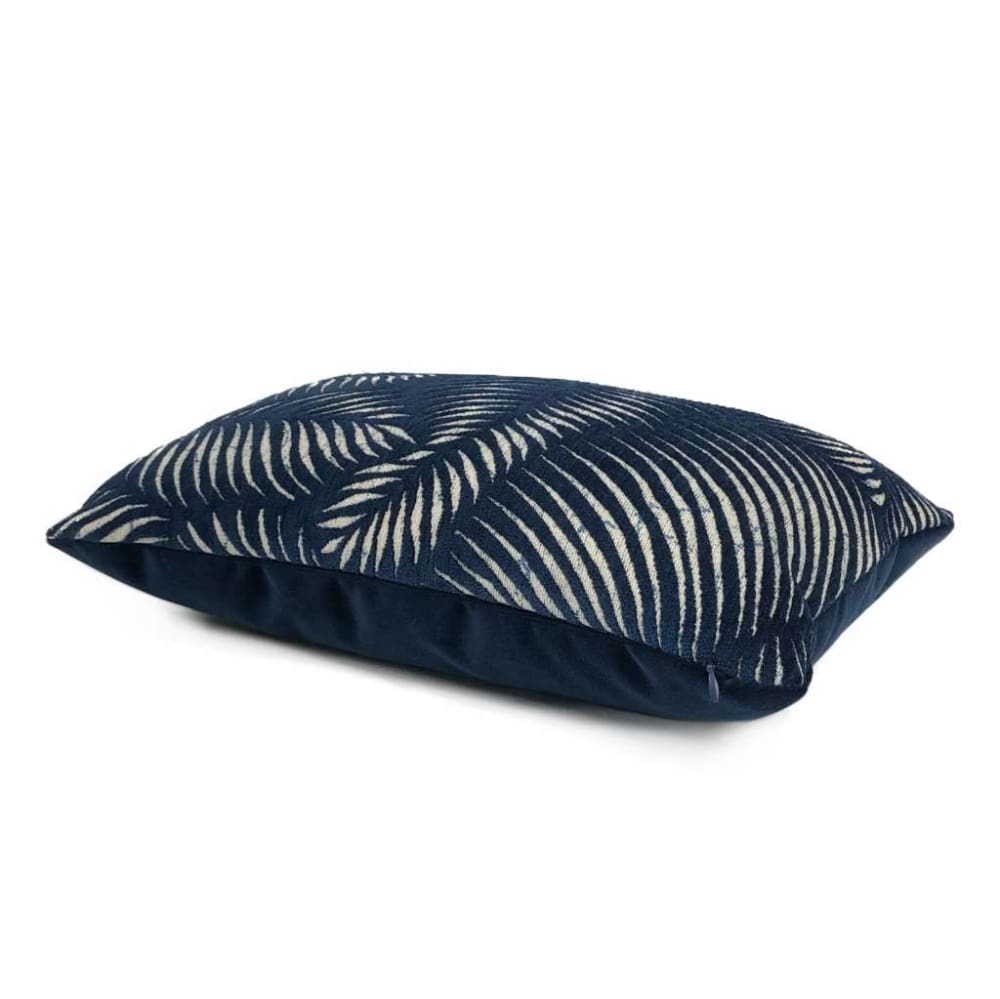 Arcadia Navy Blue Botanical Ferns Chenille Pillow Cover Cushion Pillow Case Euro Sham 16x16 18x18 20x20 22x22 24x24 26x26 28x28 Lumbar Pillow 12x18 12x20 12x24 14x20 16x26 by Aloriam